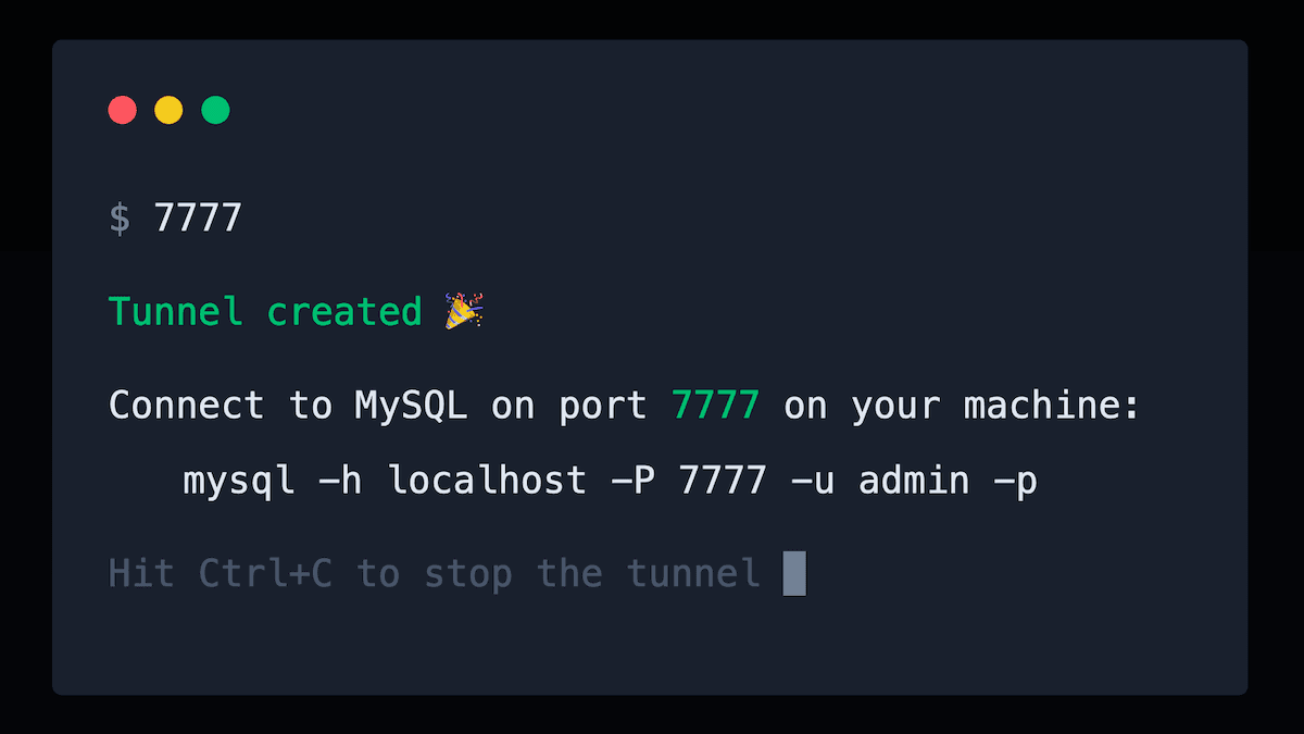 7777 - SSH tunnels to your database